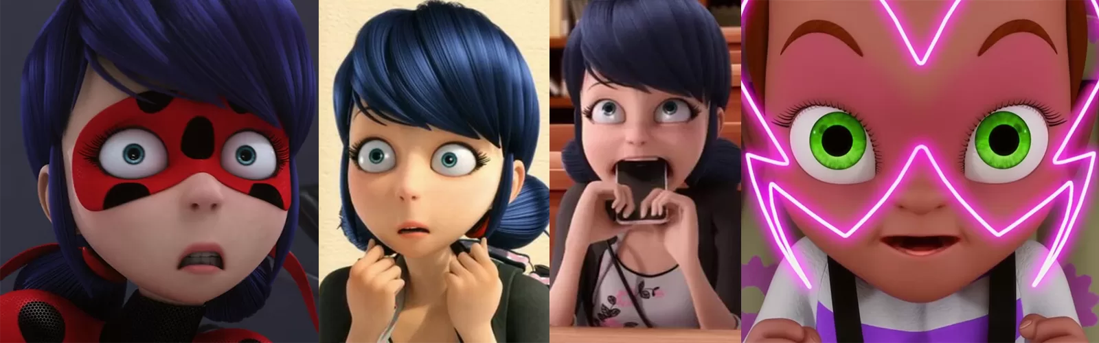 a series of facial expressions showing anime influence